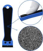 EHDIS 2pcs Plastic Razor Scraper 6-inch Long Handle Adhesive Remover Tool with 100 Double-Edge Blades for Window Tint Vinyl Scraper Decal Sticker Glue Remover (blue)