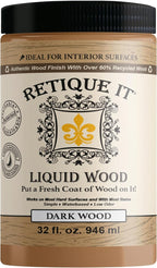 Retique It New and Improved Formula Liquid Wood Coatings - Stainable Primer - Paint It Then Stain it (Dark Wood, Large)