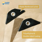 GUARD SHIELD Beige Tarp Heavy Duty Waterproof 12x16 Feet Outdoor Poly Tarps Cover Thick UV Resistant Canopy Tarpaulin with Grommets 10mil