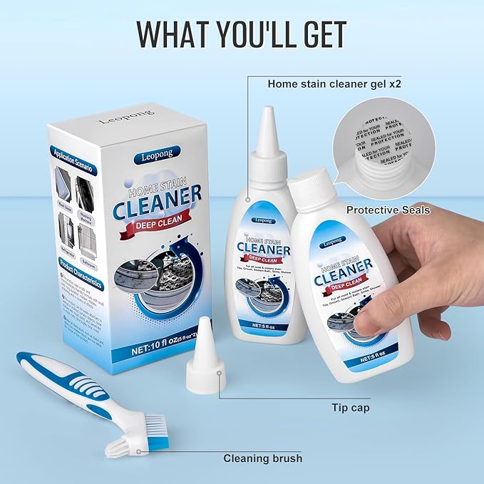 Home Cleaner Gel, Cleaner for Washing Machine, Refrigerator Strips, Household Shower, Kitchen Sinks, Walls, Tiles, Bathrooms- 5 fl oz