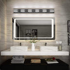 SOLFART Modern LED Vanity Light Matt Black Vanity Light Bathroom Lighting Fixture Over Mirror 6 Lights