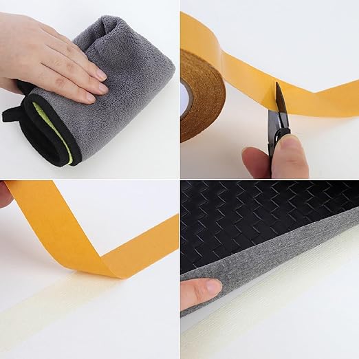 QDiShi Double Sided Heavy Duty Mounting Tape, Universal High Tack Strong Wall Adhesive with Fiberglass Mesh, Multipurpose Tape, High Stickiness Strong Thin Fabric Carpet Tape (1in x 66ft)