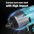 DURATECH 1/2 Inch 20V Cordless Impact Wrench, 600 Ft-Lbs, 5 Settings, Brushless Motor, Fast Charge 4.0Ah Li-ion Battery, Sockets Included