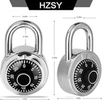 Combination Padlock 8 Pack, Fixed Dial Combination Padlock with Different Combinations, 2 in. Wide. Black Turntable, Lock for Gym & Locker, School, Toolbox, and More