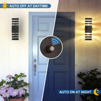 2PK Dusk to Dawn Sensor Outdoor Wall Lights Up Down Porch Lights Modern Exterior Light Fixtures Photocell Waterproof Black Aluminum Housing for Front Porch, Patio, Garage (Use Two E26 Bulbs)
