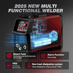 ARCCAPTAIN DC 5 In 1 TIG Welder With Pulse, 200Amp DC 5 In 1 HF/Lift/Pulse/Spot TIG & Stick, 110v/220v Dual Voltage LED Digital Display MultiProcess TIG Welding Machine with 2T/4T TIG200P