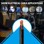 150ft 18/4 18 AWG Portable Power Cable (4 Conductor) - SOOW 600V 18 Gauge Electric Wire for Motor Leads, Portable Lights, Battery Chargers and Machinery - 4 Conductor - 150 Feet Electrical Cord