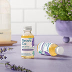 Grove Co. Daily Shower Cleaner, Refill Concentrate (2 x 1 Fl Oz) + 1 x Reusable Glass Spray Bottle (16 Oz), Plant-Based Cleaning Supplies, Reduced Plastic, Lavender Blossom & Thyme Fragrance