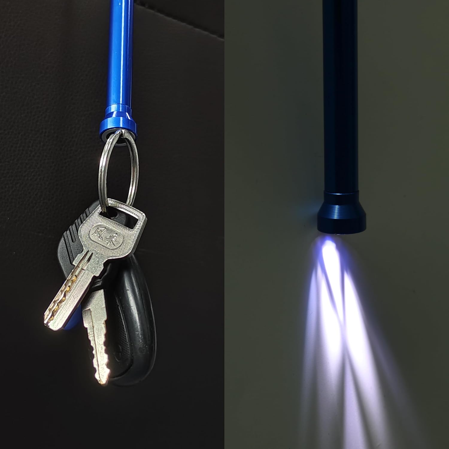 24.4 in Claw Grabber Tool,Bendable Hose Reacher Pickup with LED Light,4 Claw Picking Tool for Garbage Litter Pick Home Sink Drain and Metal Small Items. (Blue)