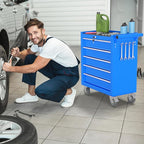 5-Drawer Rolling Tool Chest, Tool Box with 4 Wheels and Drawers, High Capacity Detachable Mobile Tool Storage Cabinet for Garage, Workshop, Mechanics and Repair Room (Blue)