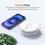 Jemay Smoke Detector Fire Alarms 9V Battery Operated with Photoelectric Sensor & Silence Button,10 Year Product Life Smoke Alarm Fire Detectors Easy to Install, 1 Pack