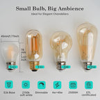 Vintage LED Edison Short Small Light Bulb 40W Dimmable E26 Globe 2700K Soft white Frosted 40 Watt Warm Standard Medium Base G45 Bulbs Ideal for Ceiling Fan,Vanity Light,Table Lamp Create Cozy Ambiance
