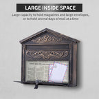 Mailbox Wall Mount,Large Capacity Locking Mailbox for Outside, Rust-Proof Aluminum Hanging Secured Postbox, Security Key Drop Box,15.35 "x 16.14 "x3.54 Retro Bird