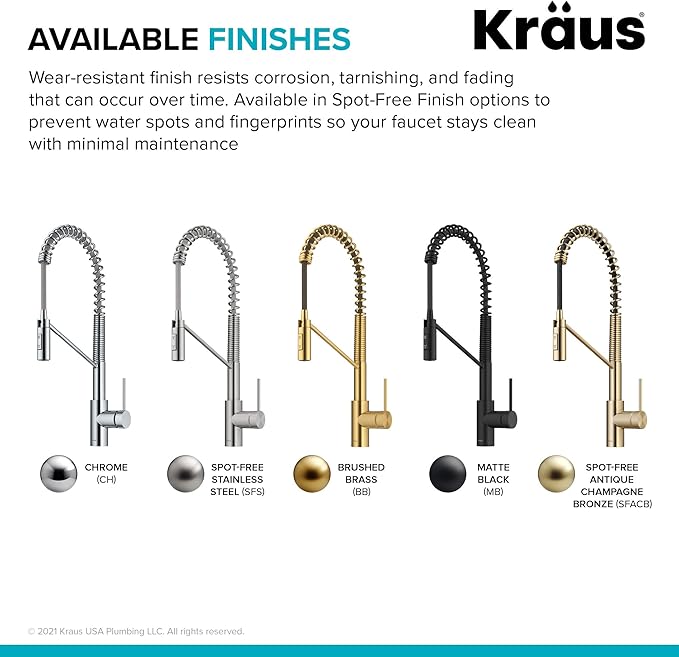 KRAUS Oletto Commercial Style Single Handle Pull Down Kitchen Faucet with QuickDock Top Mount Installation Assembly in Brushed Brass, KPF-2631BB