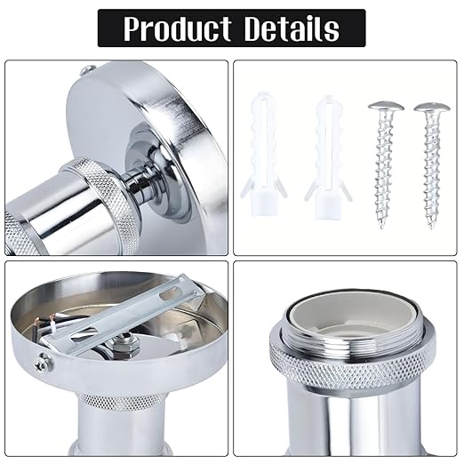 E26/E27 Screw Head Light Socket 100-240V Vintage Ceiling Light Wall Lamp Bulb Holder Socket for Hallway,Kitchen,Basement,Garage,Bar,Restaurant (Sliver)