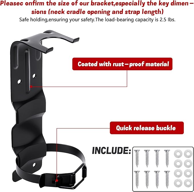 2 Pack Fire Extinguisher Brackets- 2.5 LB Fire Extinguisher Wall Mount Bracket- Metal Heavy Duty Fire Extinguishers Holder for Home, Car, RV, Truck, Mini Fire Extinguishers (Non-Universal)