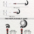 HAUTMEC 11-18inch Telescoping Basin Wrench, Sink Faucet Wrench for Tight Spaces with Replaceable Jaws Capacity 1-1/4''to 2-1/2", Plumber Wrenches for Faucet Hex Nuts Install and Repair Under Sink