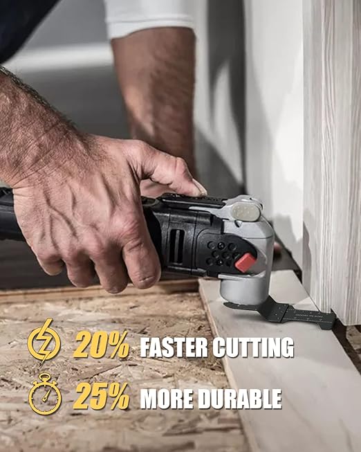 50pcs Oscillating Saw Blades, 2023 Upgrade Efficient Oscillating Tool Blades, Long Lifetime, Quick Release Multi Tool Blades Kits for Plastics, Universal Multitool Blades Wood Fit Almost All Model