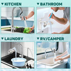 CECEFIN Sink Faucet-Mounted Water Filters - 720 Rotating Water Filtration System, 2-Mode Spray, Carbon Filter Cartridges for Reduces Chlorine, Hard Water Softener, Last 528 Gallons Tap Water Purifier