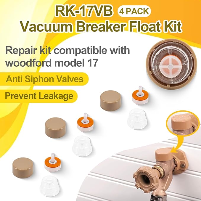 RK-17VB Vacuum Breaker Float Kit Compatible with Woodford Model 17(4 Pcs)