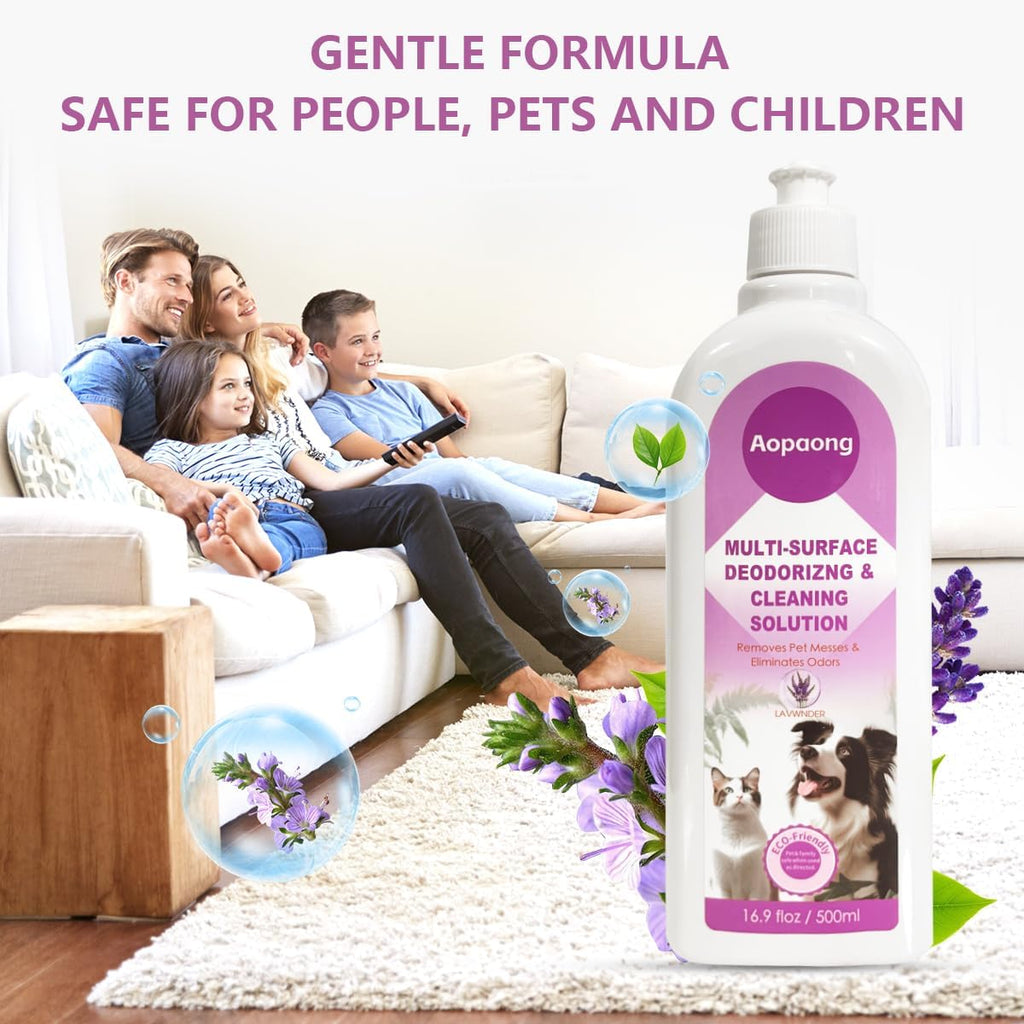 Multi-Surface Floor Cleaning Solution Lavender Scent, Household Floor Cleaner Care for All Robot Vacuums with Mopping and Cordless Wet/Dry Vacuums (16.9Fl Oz/500ML) 2bottle