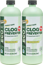 Instant Power Eco Clog Preventer - Enzyme Drain Cleaner Liquid and Deodorizer for Sink, Shower, Toilet, Garbage Disposal Cleaner, Bio-Based Drain Defense, Smell Remover and Odor Eliminator - 32 fl oz