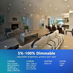 LVWIT LED Recessed Light 6Inch, Can Lighting Color Selectable 2700/3000/4000/5000/6000K 5CCT, 10W(120W Equivalent) Dimmable Downlight with E26 Conversion Kit, Retro Fit Ceiling Light Fixtures, 12 Pack