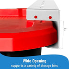 HandT USA Based Overhead Garage Storage Rack, Ceiling Tote Bin Organization Rails Shelving Racks System, Heavy Duty Hanging Metal Rack Systems for 27 Gallon Container, Supports Most Bins, 4 Sets White