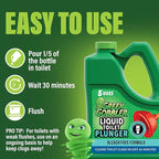 Green Gobbler Liquid Toilet Plunger | Clog Remover | Safe for Toilets and Septic | No Plunger Needed | 5 Uses
