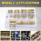 46pcs Brass Compression Tube Pipe Fittings Assortment Kit, Taiidaues 1/8" 3/16" 1/4" 5/16" 3/8" 1/2" OD Compression Union Connector & Compression Sleeves Ferrules
