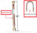 EZ-Fluid 18-Inch Corrugated Flexible LF Copper Hot Water Heater Connector Water Supply line For Female Iron Water Pipe Fitting, 3/4" FIP x 3/4" FIP For Water softener,Water Heater More (1)