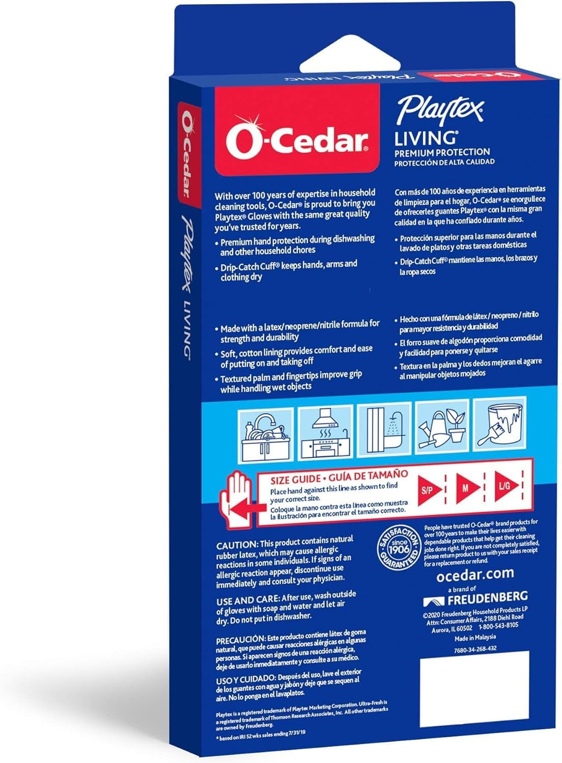 PLAYTEX Living Reuseable Rubber Cleaning Gloves Medium, Premium Protection Reusable Household Gloves (Pack of 10)