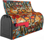 Giwawa Stained Glass Monarch Butterfly Magnetic for Fall Mailbox Cover Autumn Mail Box Covers Standard Size 18 x 21 Thanksgiving Decorations Outdoor Welcome Mailbox Wrap