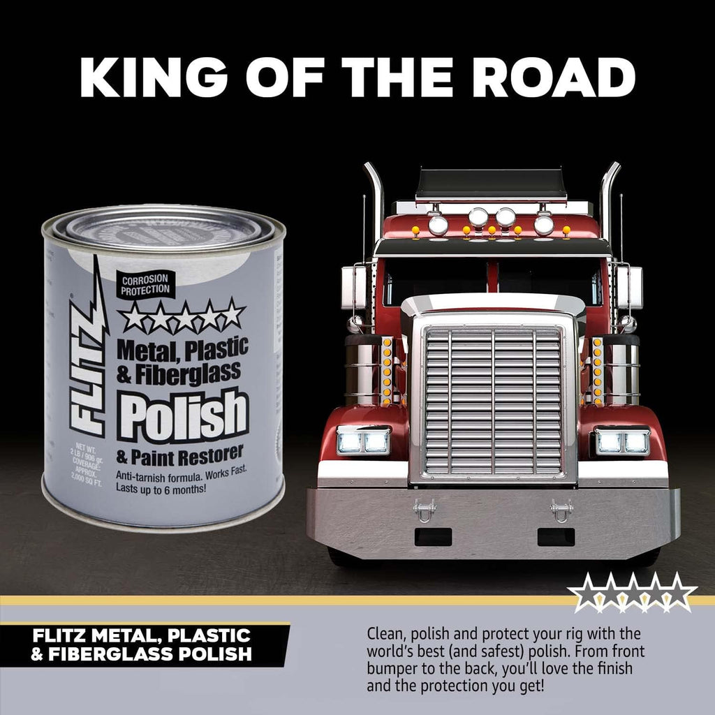 Flitz Multi-Purpose Metal Polish Paste - 2lb Can of USA-Made Chrome Polish - Works on Stainless Steel, Aluminum, Plastic, Jewelry and Cars - Non-Abrasive Cleaner & Rust Remover (12 Pack)