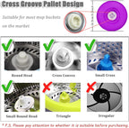 Spin Mop Replacement Mop Handle, 49-inch 360 Degrees Rotating Telescopic Replacement Mop Stick with Reinforced Plastic Disc for Spin Mop Bucket Cleaning System (Plastic Disc, Purple)