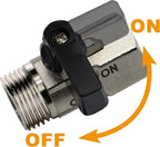 YOO.MEE Shut-Off Brass Ball Valve 1/2'' Standard Connections with Polished Chrome Finish