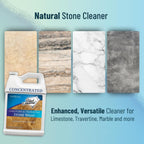 Black Diamond Stoneworks Natural Stone Cleaner - Limestone, Slate & Travertine Cleaner - Natural Stone Shower Cleaner for Marble - Concentrated PH Neutral Stone Floor Cleaner - 1-Gallon.