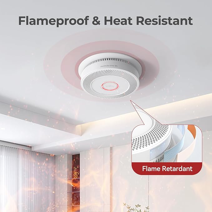 Hardwired Smoke and Carbon Monoxide Detector with Voice Alert,Wired Interconnected Smoke Alarm and Carbon Monoxide Detector Battery Backup,Fire Alarms and CO Detector for Home, 1-Pack