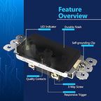 LIDER Minimalist Design Matte Finish Lighted Decorator Switch, Frameless Paddle Light Switch with Locator Light, Grounding Screw, 3-Way or Single Pole, 15A 120V, UL Listed,LS15-3W-BK10P, Black,10 Pack