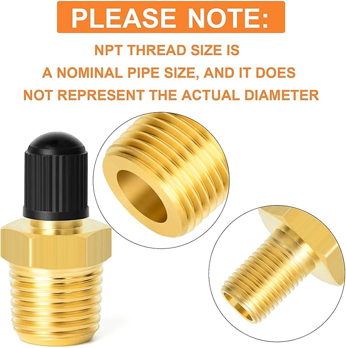 GASHER 10PCS Pipe Fitting Kit, Brass, 1/4" - 1/8" & 3/8" - 1/4" Fittings, T Fitting, Ball Valve, Pressure Gauge 0-60PSI