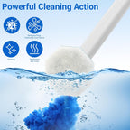 50 Counts Disposable Toilet Bowl Wand Refills, 5X Cleaning Power Toilet Cleaner Refill Pads, Deep Cleaning, No Falling Apart, Fresh Fragrance, Compatible with Most Toilet Brushes