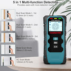 HANMATEK Stud Finder Wall Scanner,5 in 1 Multifunction Stud Locator with Upgraded Smart Sensor Audio Alarm HD LCD Display, Stud Finder Tool for The Center Edge of Metal, Studs, Plaster,AC Wire,Pipe