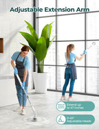 Sweepulire Electric Spin Scrubber for Cleaning, Shower Scrubber with Long Handle, 2 Spin Speeds, Bathroom Scrubber with 8 Replacement Heads, Bath Tub Cleaner Brush for Floor, Tub, Shower, Tile