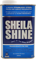 Sheila Shine 1 Quart Can Low Voc Stainless Steel Cleaner and Polish, Protects Household Kitchen Surfaces, Removes Residue Marks, Grease, Stainless Steel Polish & Cleaner for Appliances, Fridge & Ovens