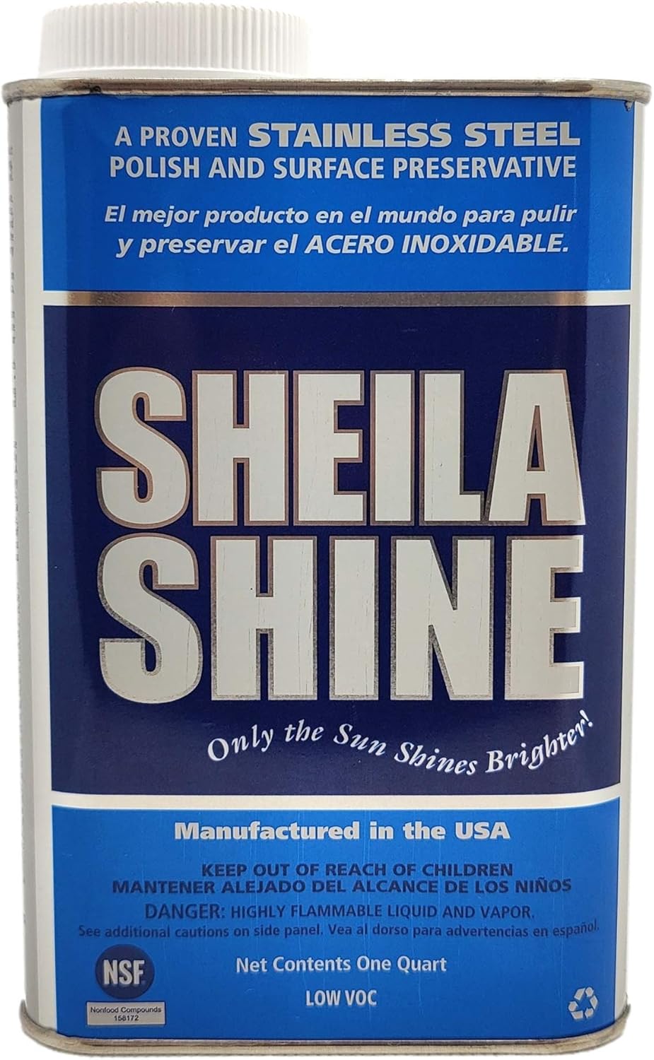 Sheila Shine 1 Gal. Can Low Voc Stainless Steel Cleaner and Polish, Protects Household Kitchen Surfaces, Removes Grease, Fingerprint & Watermarks, Stainless Steel Cleaner for Appliances, Fridge & Oven