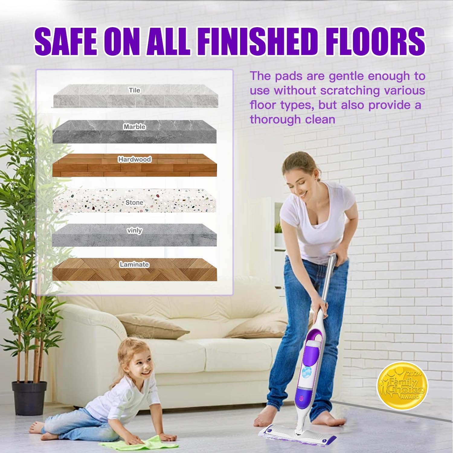 20 Pack Disposable Power Mop Pad Refills for Swiffer Power Mop, Compatible with Swiffer Power Mop, Thickened Multi-Surface Replacements for Swiffer Wet Pads Refill on All Finished Floors.