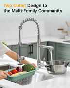 Fapully Commercial Pull Down Kitchen Sink Faucet with Sprayer Brushed Nickel