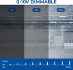 CINOTON 2FT 150W LED Shop Light with 20250LM, 0-10V Dimmable Linear High Bay Lighting with 5000K, 120-277V 135LM/W Commercial Hanging Lights for Garage Office Warehouse Workshop Factory UL Listed