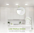ASD 6 Pack LED Square Recessed Lighting 3 Inch, 5 CCT 2700K-5000K CRI90+, 6W 30W Eqv, Ultra Thin Dimmable Ceiling Lights with J Box, Canless Wafer Downlight, Slim Panel Light, UL Energy Star, White