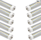 5ft T8 LED Tube Lights,45W 4500lm,White 6500K,Single Pin 5 Foot LED Bulbs,57.8 inches End to End,F60T12 75W Fluorescent Bulb Replacement,Dual-Ended Power,Ballast Bypass,Shop Lights,Pack of 10